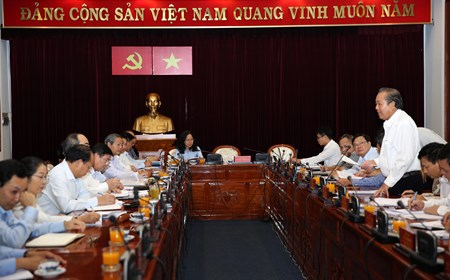 Đoàn kiểm tra của Ban chỉ đạo Trung ương về Phòng, chống tham nhũng làm việc với Thành uỷ TPHCM